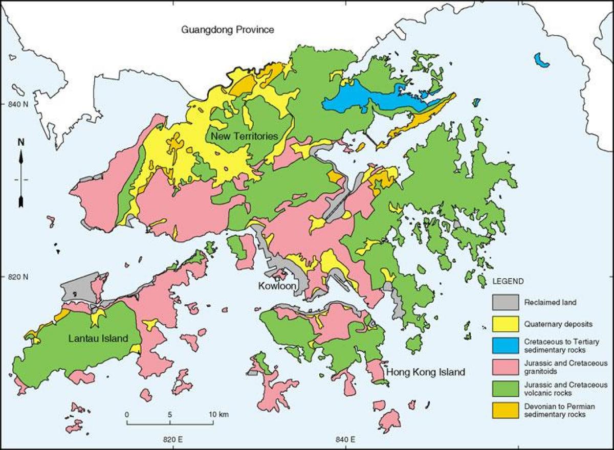 γεωλογικός χάρτης του Χονγκ Κονγκ