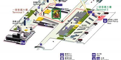 Το αεροδρόμιο του χονγκ Κονγκ εμφάνιση χάρτη τερματικό 1 2