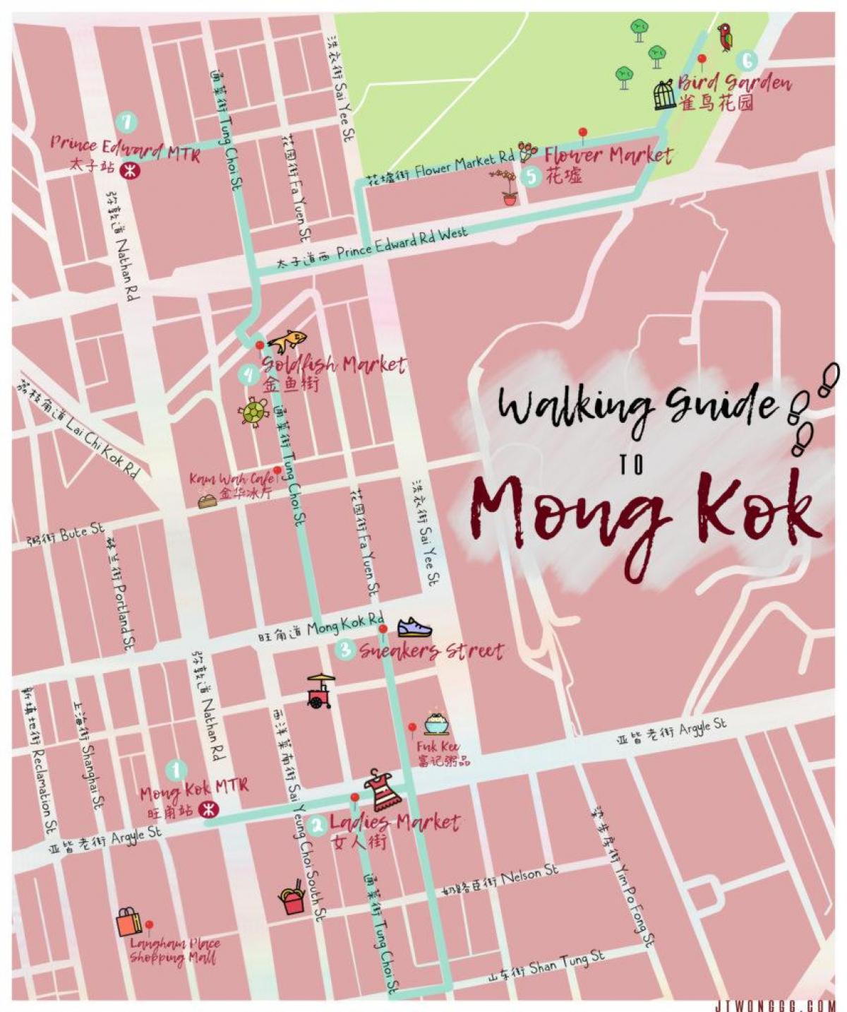 χάρτης της Mong Kok Χονγκ Κονγκ