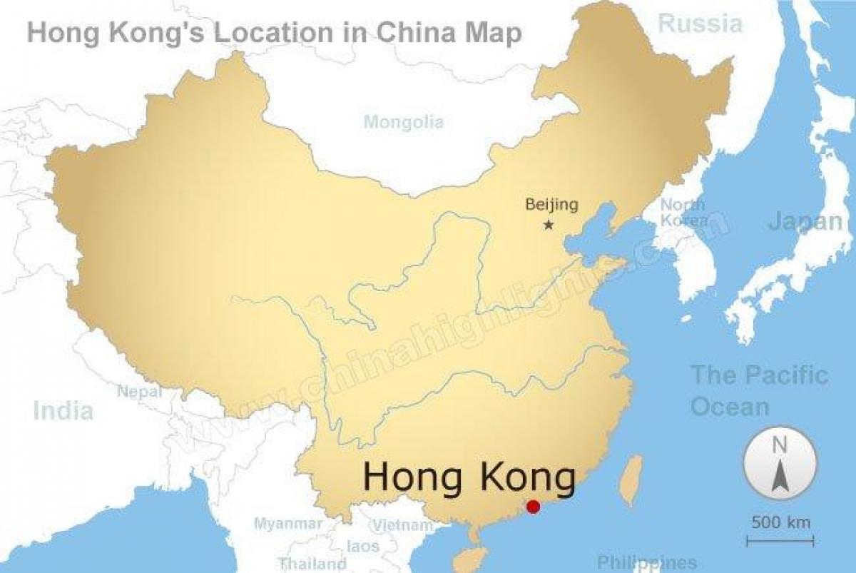 χάρτης της Κίνας και του Χονγκ Κονγκ