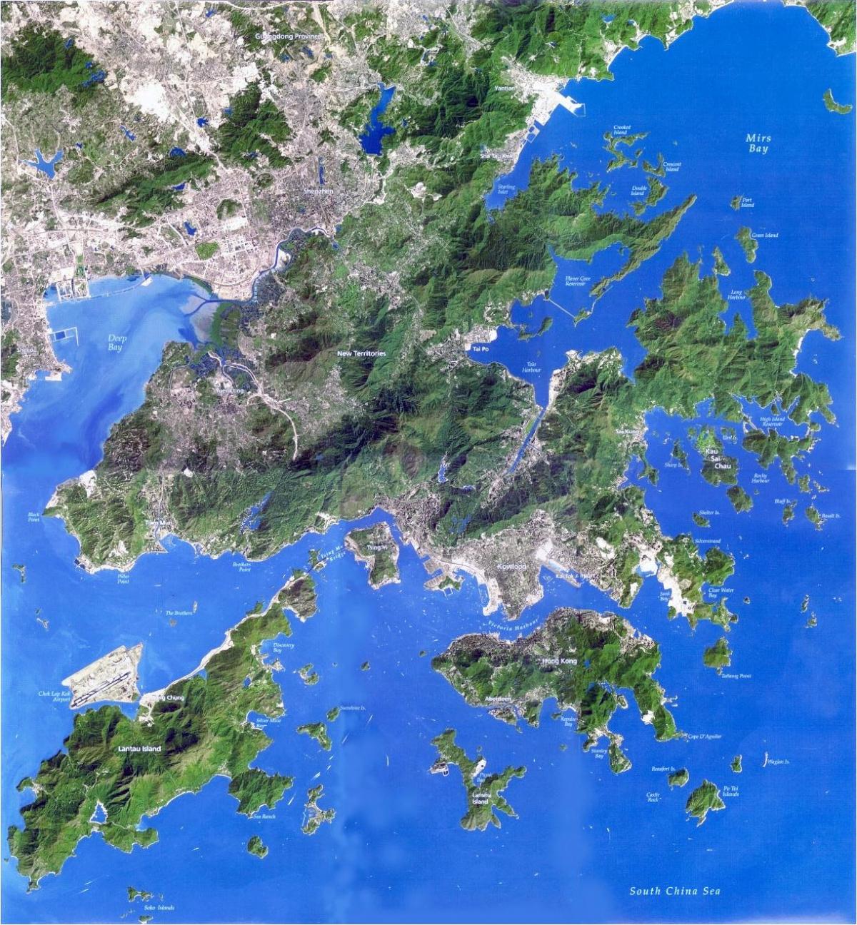 δορυφορικός χάρτης του Χονγκ Κονγκ