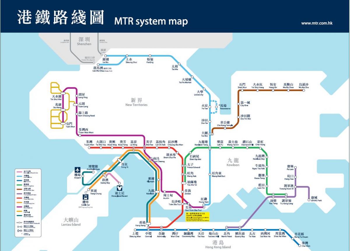 Χονγκ Κονγκ σημεία ενδιαφέροντος χάρτης