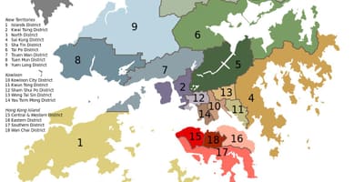 Χάρτης του Χονγκ Κονγκ γειτονιές
